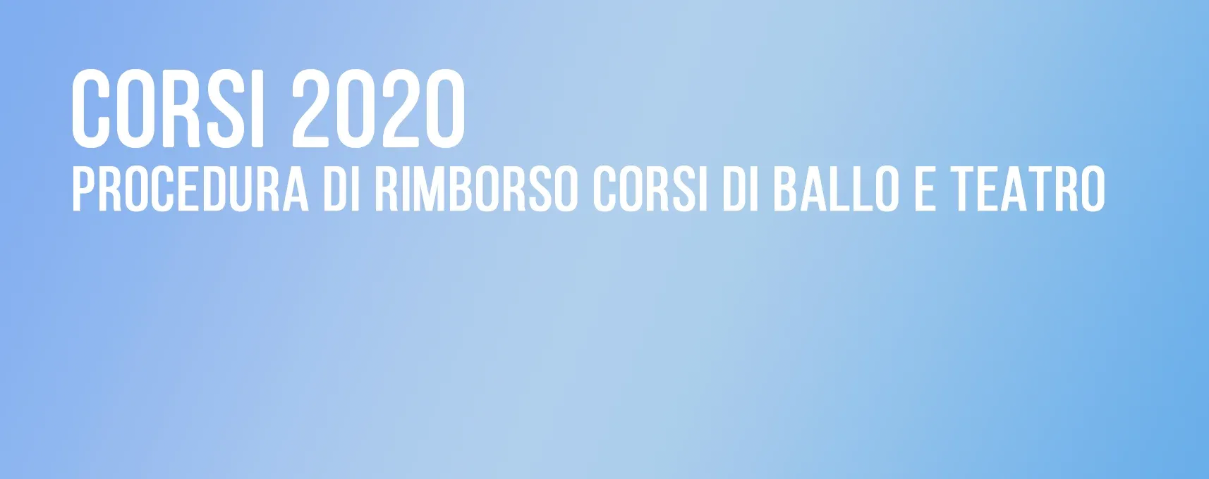 Procedura di rimborso corsi di ballo e teatro 2020